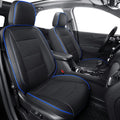 RISINGSTAR Terrain Seat Covers, fit for 2018-2024 GMC Terrain SUV with Rear Split Seats, Water Proof Faux Leather(Full Set, Black&Blue)