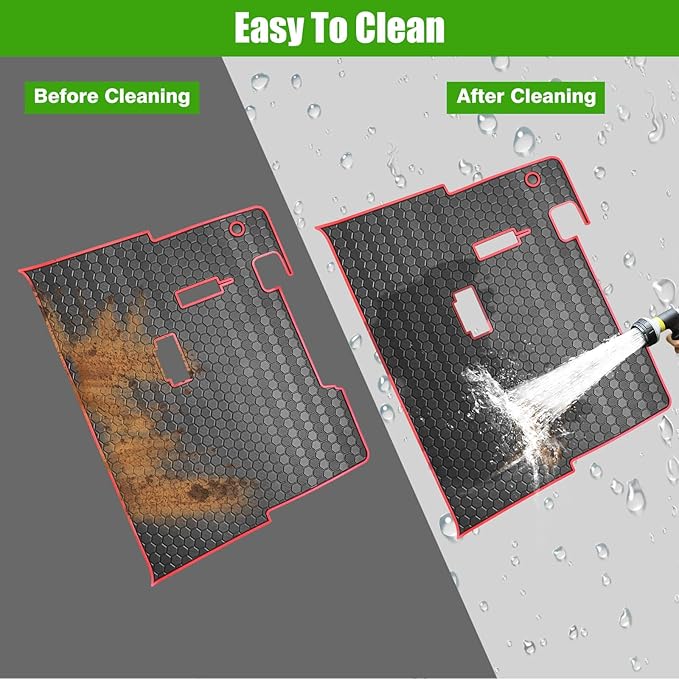 EZGO TXT Golf Cart Full Coverage Floor Liner Mat, fits EZGO TXT (1994+), Valor(1994+), Express S4(2012-2020), Cushman Workhorse, EX1(2020), Thick Anti-Slip Rubber, Red Trim