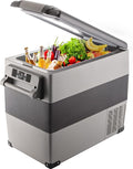 VEVOR CF55 12 Volt 58 Qt Refrigerator, Dual Zone Portable Compressor 12/24V DC and 110-240V AC, Freezer Fridge Cooler, for Car, Truck RV, Camping and Home Use, Black+Gray