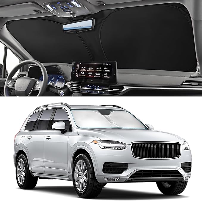 Car Windshield Sun Shade Sunshade Compatible with Genesis GV80 2025 2024-2021 Accessories, Foldable Car Front Window Sun Shield Visor