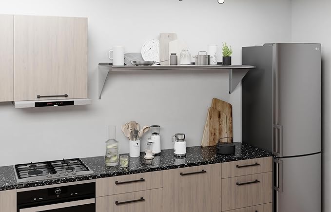 AmGood 60" Long X 18" Deep Stainless Steel Wall Shelf | NSF | Appliance & Equipment Metal Shelving | Kitchen, Restaurant, Garage, Laundry, Utility Room