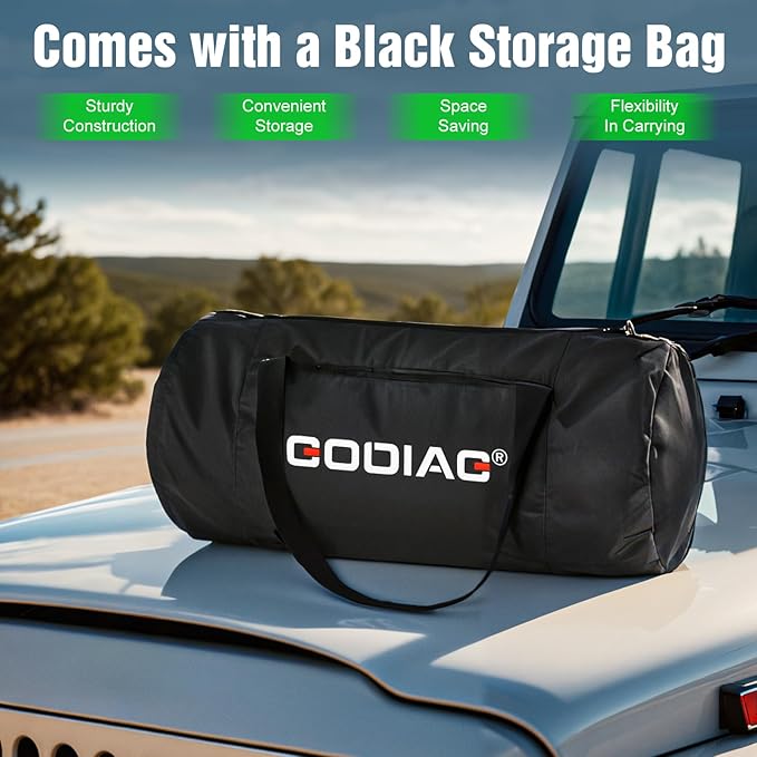 GODIAG 1"×30ft Kinetic Recovery Rope Recovery Tow Strap (46500lbs) Heavy Duty Energy Rope 30% Elasticity Off-Road Power Strap for Truck Jeep Car ATV UTV Tractor