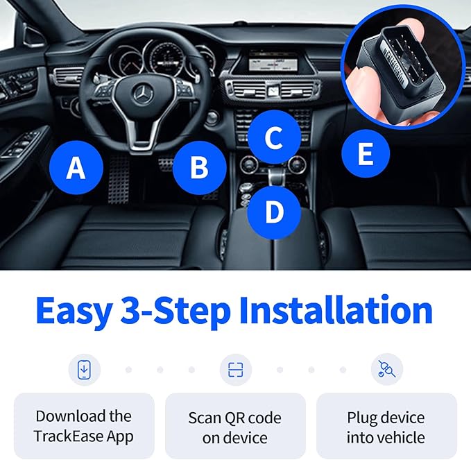 GPS Tracker for Vehicles No Monthly Fee, No Subscription, Real-Time Tracking, 4G SIM and Data Included, Trip History, GeoFence, Speeding Alerts, OBD