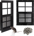 NeatiEase Upgraded Shed Windows 2 Pack, 12" x 18" Windows with Tempered Glass and Stainless Steel Screen for Shed, Chicken Coop, Playhouse, Household, Garage(Black)