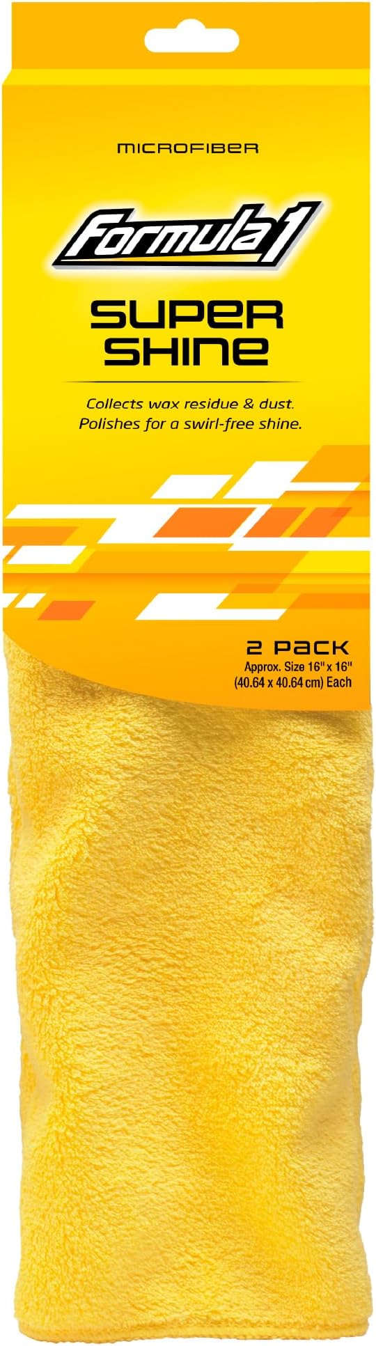 Formula 1 Super Shine Microfiber Towels - For Heavy Polishing or Light Dusting - 16" x 16" - Set of Two