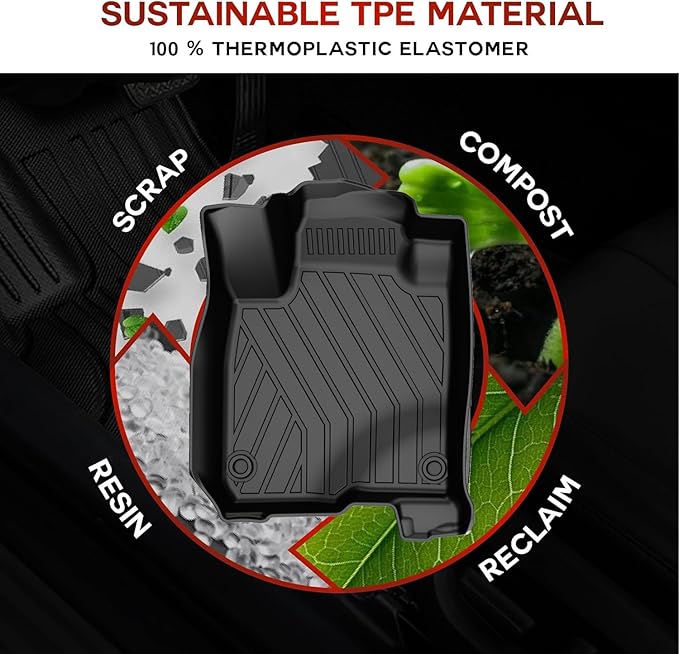 2025 HRV Floor Mats - Original Floor Mats Custom Fit for 2023 2024 2025 2026 Honda HRV & 2025 Acura ADX TPE Rubber Car Mats, All Weather Protection Floor Liners for HR-V Accessories 1st & 2nd Row