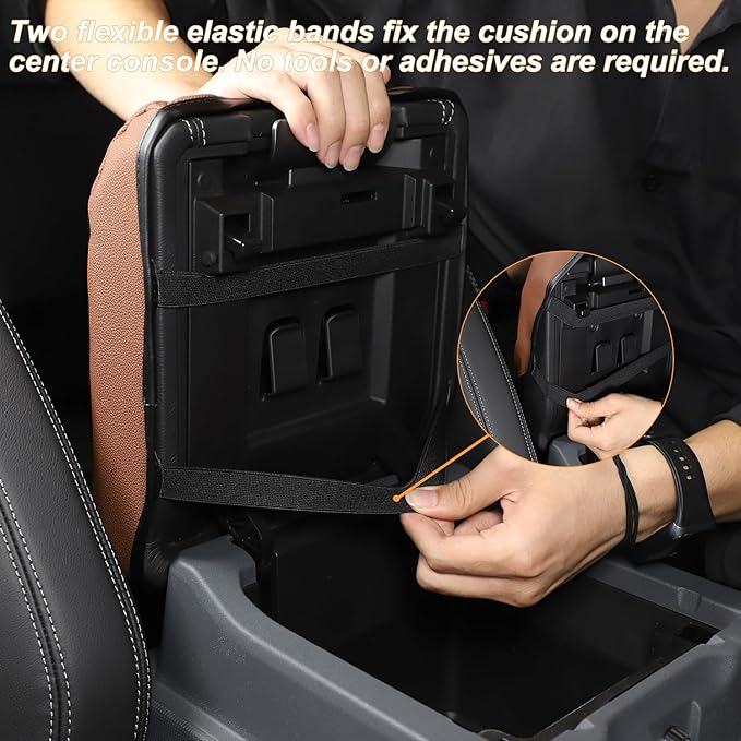Car Armrest Box Cover Protector Compatible with Ineos Grenadier 2020-2024 Center Console Lid Protector Cover Original Customized Armrest Cover (Brown)
