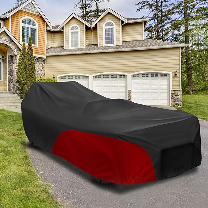Full Cover for Polaris Slingshot,Waterproof Windproof Sunproof Outdoor Protection Compatible with Slingshot/S/SL/SLR/SLR LE,with Fabric Straps,Black&Red