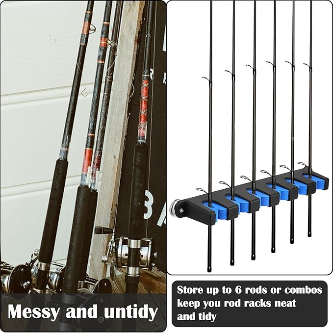 2 Pcs Magnetic Fishing Rod Holder for Car Fishing Pole Rack Vertical Rod Storage Holders for Truck Bed Boat Wall Garage Door
