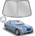 Windshield Sun Shade for 1992-2005 Merced-ES-Ben-z E-Series Foldable Sun Sunshade for Car Front Window Blocks UV Rays and Heat Automotive Interior Protector Custom Fit Accessories