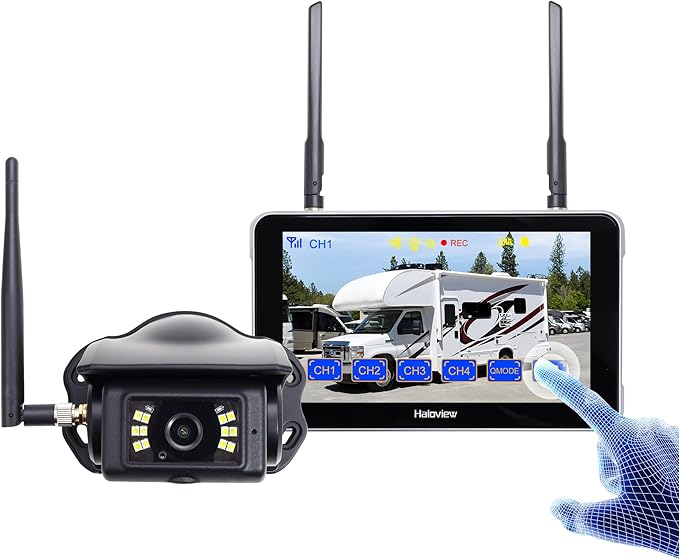 Haloview Byte Tango BT6 Touch RV Backup Camera Wireless 2.4G Digita FHD 1080P DVR Rearview and 5.5" Touch Screen Monitor System for RV,Truck,Trailer,Truck,Camper,Van,Pickup - BT6 Touch