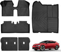 Car Floor Mats Compatible with Kia Ev6 2022 2023 2024 2025 All-Weather Guard Cargo Trunk Liners Rear Backrest Mats TPE for Ev6 Accessories (8pcs)