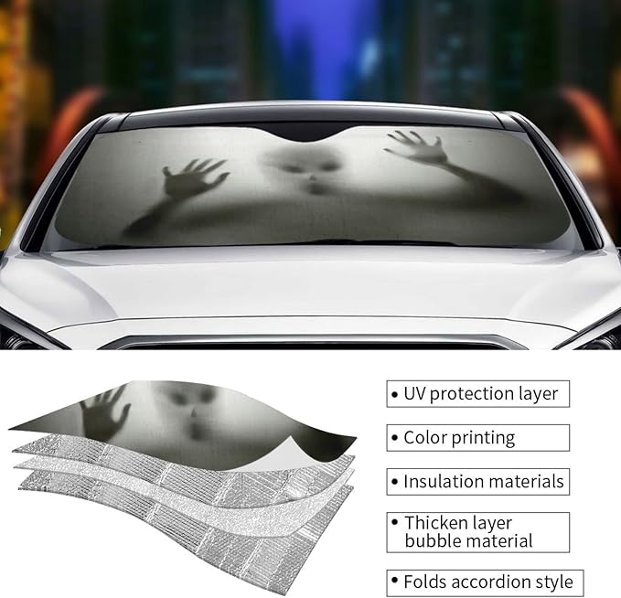 Alien trapped Car Windshield Sunshade Front Window Sun Visor Protector Foldable Shield Cover for Truck SUV