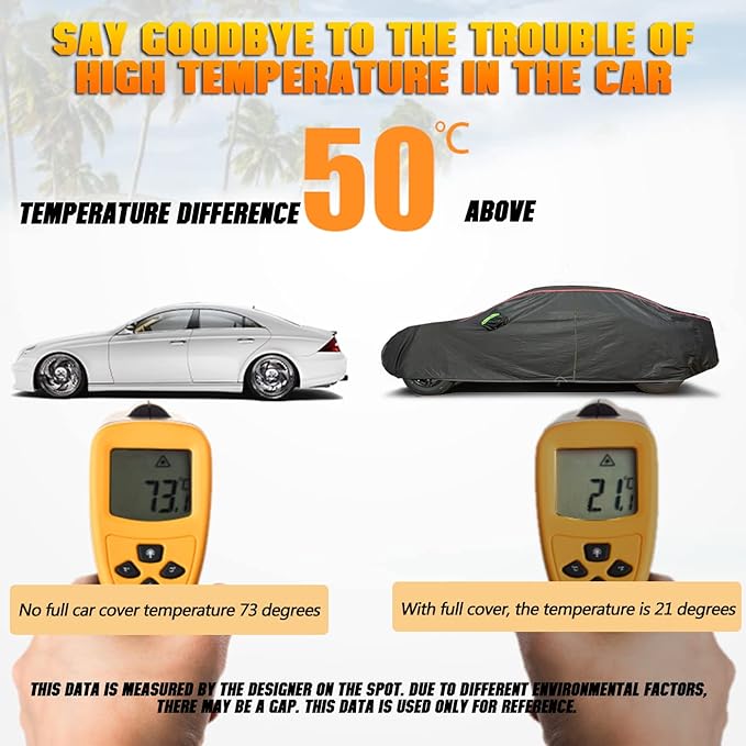 Breathable New Material, Waterproof Car Cover, Locks and Zipper Doors, Sunscreen Waterproof UV Prevention Snowproof Wind and Windproof,Suitable for Indoor Outdoor,for SUV (up to 180") B10