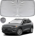 KAYZT Windshield Sun Shade for 2014-2023 Jeep Cherokee (Not for Jeep Grand Cherokee) SUV Foldable Sunshade Front Window Custom Fit Car Accessories
