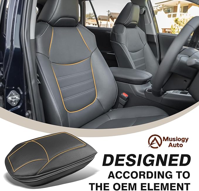 Muslogy Center Console Armrest Cover Compatible with Toyota RAV4 2019-2025 Comfort Armrest Pad Arm Rest Cushion Vegan Leather Protector 1-Inch Extra Thick