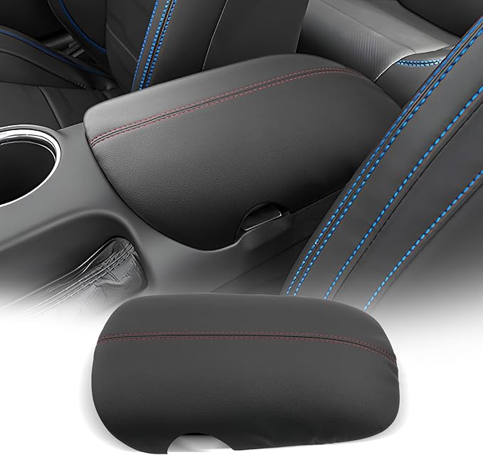 CDEFG for Ford Mustang 2024-2025 Center Console Cover Armrest Box Cover for Mustang 2024 2025 Accessories Console Arm Rest Protector Red Line