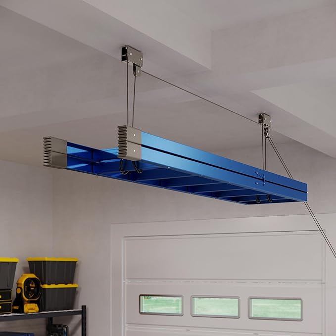 RAD Sportz Kayak Storage Hoist - Overhead Pulley System with 125lb Capacity for Canoes, Bikes, Ladders, and More for Ceilings up to 12ft (Gray)