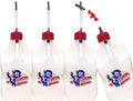 VP Racing Utility Container 5.5 Gallon - 4 Pack With 4 Deluxe Hoses and a Get Bent Hose Bender (Patriot, 4 Pack)
