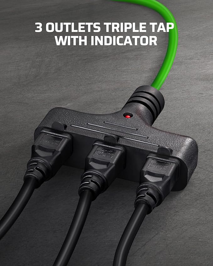 DEWENWILS 30FT Extension Cord Reel, 16/3 Gauge SJTW Power Cord, Retractable Cord Reel with 3 Outlets, Ceiling/Wall Mount for Garage, Workshop, 10A Circuit Breaker, Metal Plate, UL Listed, Green