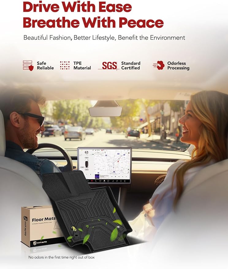 YHTAUTO Floor Mats Fit 2019-2025 Toyota RAV4(Not Fit Hybrid or Prime), TPE All Weather Car Mats Waterproof Anti-Slip Odorless Floor Liner, Interior Car Accessories Front & 2nd Row Liner