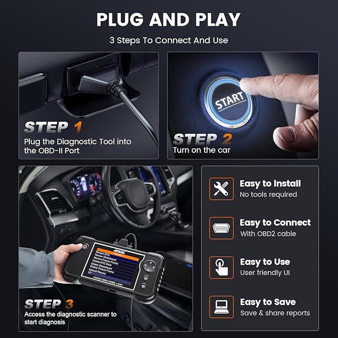 ANCEL FX2000-US OBD2 Scanner Diagnostic Tool, ABS SRS Transmission Airbag Car Scanner, Check Engine Car Code Reader, Automotive Diagnostic Tool Lifetime Free Upgrade