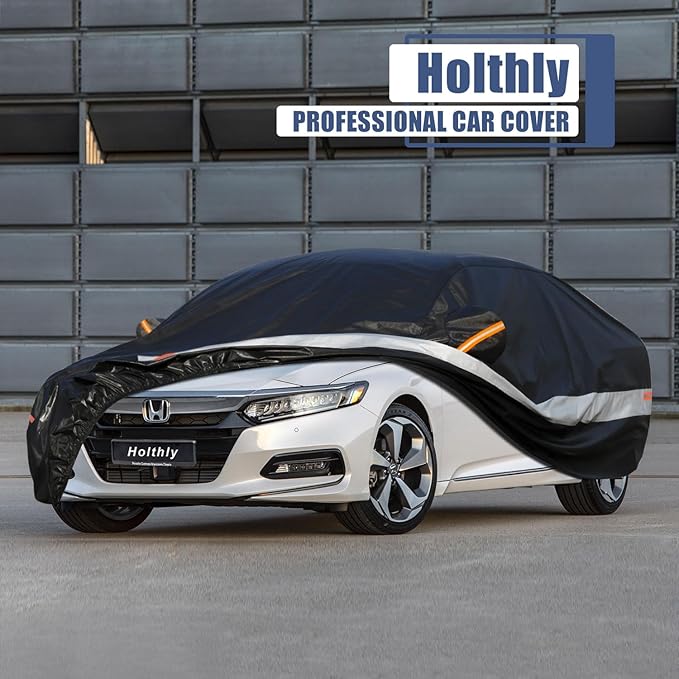 10 Layers Car Cover Custom Fit for Honda Accord (2001-2024),Waterproof All Weather for Automobiles, Outdoor Full Cover Sun UV Rain Protection with Cotton.Black