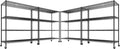 REIBII 55.5''W Heavy Duty Metal Shelves with Wheels - 4PCS Adjustable Garage Storage Rack, 75.6" H X 55.5''W X 24" D