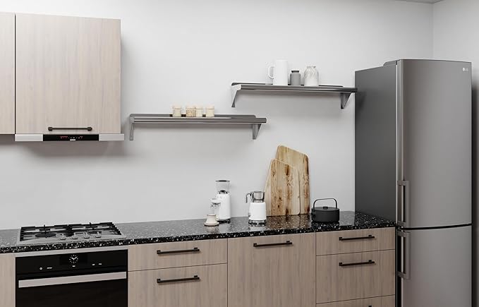AmGood 8" X 36" Stainless Steel Wall Shelf | Metal Shelving | Garage, Laundry, Storage, Utility Room | Restaurant, Commercial Kitchen | NSF