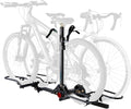 POLESTAR Hitch Mounted 2-Bike Rack, 200lbs Capacity Bike Rack Hitch with Lock, 2" Receiver Foldable Platform Mount for E-Bike, Up to 5" Fat Tire Bicycle and Standard, fit Car Trucks SUVs RVs Trailer