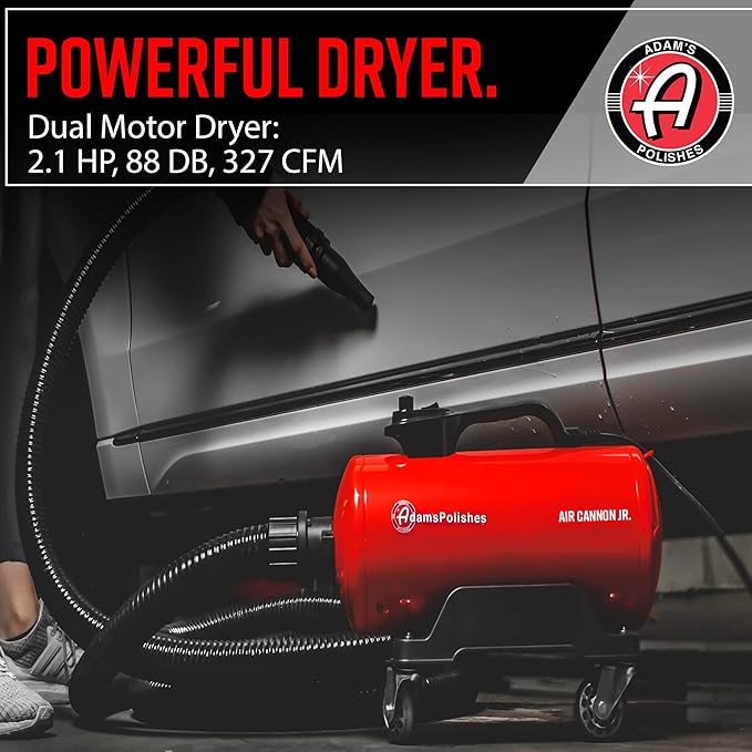 Adam's Polishes Air Cannon Jr. - High Powered Filtered Car Wash Blower | Dry Before Car Cleaning, Car Detailing, Car Wax, or Ceramic Coating | Auto Tool Kit Gift Boat RV Motorcycle