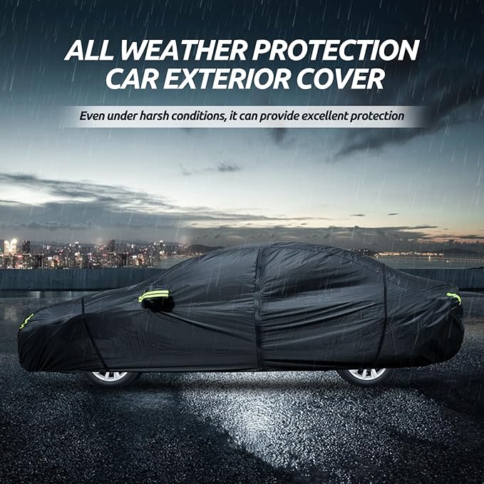 Migaven 6 Layers Car Cover Custom Fit for Toyota Corolla 2000-2023, Honda Civic 1991-2023, Waterproof Full Exterior Cover Rain Sun Protection with Door Zipper
