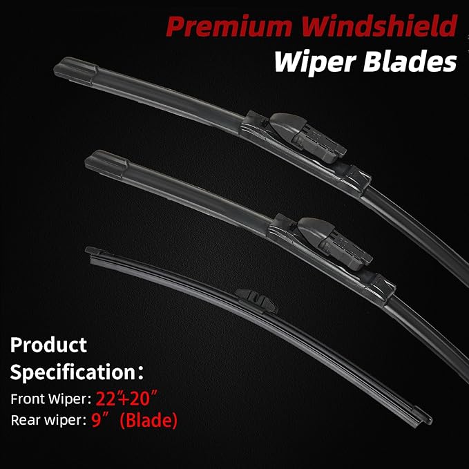 OTUAYAUTO Windshield Wiper Blades - Replacement for Ford Bronco Sport 2021-2024, Front and Rear Wipers Set, Top Lock - 22"+20"+10" (Pack of 3)