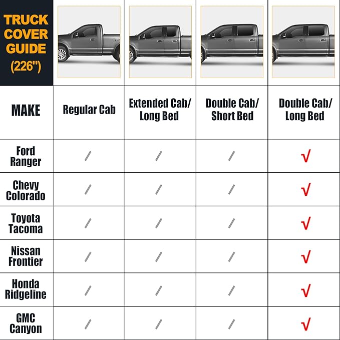 Waterproof Truck Covers Replace for 2005-2025 Toyota Tacoma CrewCab 6ft, Multilayer Heavy Duty with Cotton Liner All Weather Car Cover with Zipper Door, Windproof Bands for Snow Rain Protection