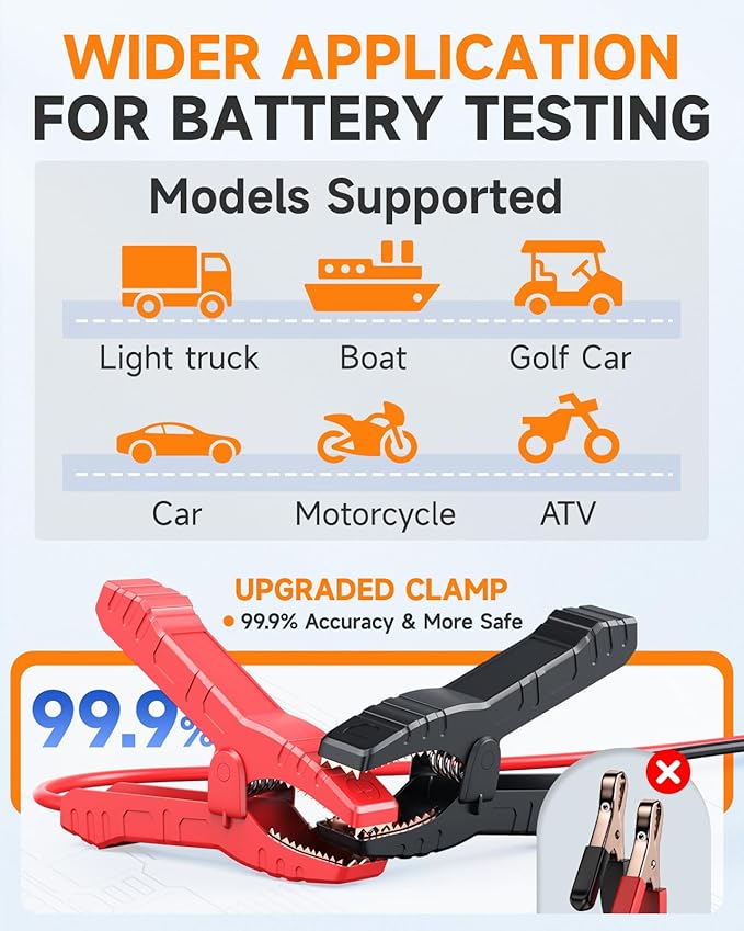 UPGRADED NT630 Plus, FOXWELL NT630 Pro 2-in-1 ABS SRS OBD2 Scanner & Battery Tester, Car Scan Tool with 12V Battery Load Analyzer, 100-1100CCA, ABS Bleed, BMS/OIL/SAS/EPB Reset, Live Data, Active Test