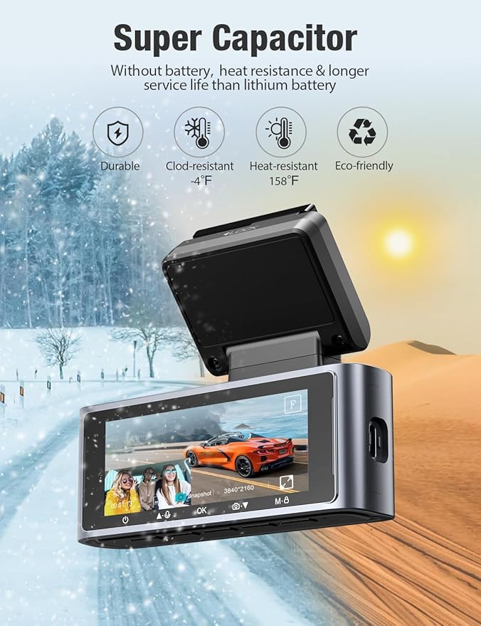 OMBAR Dash Cam 5G WiFi GPS, 3 Channel Dash Cam Front and Rear Inside 2K+1080P+1080P, 3.18" LCD Screen, 64GB Card Included, Dual Dash Camera for Cars 4K/2K/1080P+1080 P IR Night Vision, WDR, G-Sensor