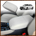 Muslogy for Accord 2023-2025 Center Console Cover Armrest Pad Vegan Leather Extra Soft Armrest Lid Protector Compatible with Honda Accord LX EX Sport Hybrid EX-L Sport-L Touring (V1 White)
