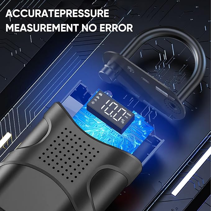 Tire Inflator Portable Air Compressor Cordless, 150PSI 6.5x Faster Portable Tire Inflator,Car Tires Air Pump with LED Lights&Digital Pressure Gauge,Auto Shut-off Smart Air Pump Suitable SUV,Truck,Bike