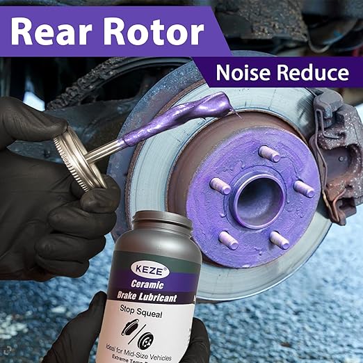 Keze High Temp Ceramic Brake Caliper Grease and Pin Parts Lubricant for Auto Break Sliding Pin Pad,Prevents Seizing Stops Squeaking with Brush Top Can,8 oz