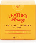 Leather Honey Leather Cleaner Wipes: Clean Leather On-The-Go. Cleaning Wipes for Leather, Faux & Vinyl - Couches, Car Seats, Purses, Shoes, Bags & Tack. Safe for Any Color. 10 Non-Toxic, Ready-to-Use