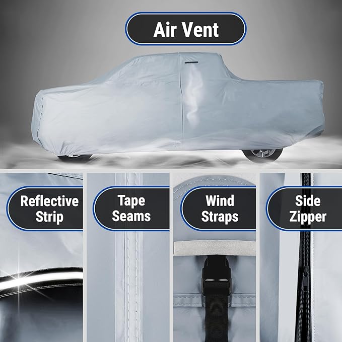 iCarCover Fits 1992-1996 F-150 Extended Cab, 8.0 ft Long Bed Ford Truck Cover Automobiles Form-Fit Padded Full Exterior Waterproof Automobiles Protection Covers