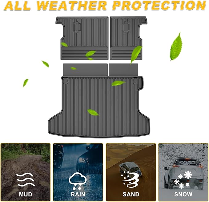 2016-2021 2022 HRV Floor Mats & Cargo Liner & Backrest Mat Fit for Honda HR-V AWD Model: All Weather Protection Floor Liner 1st & 2nd Row Full Set Car Liner Trunk Mat HRV Accessories