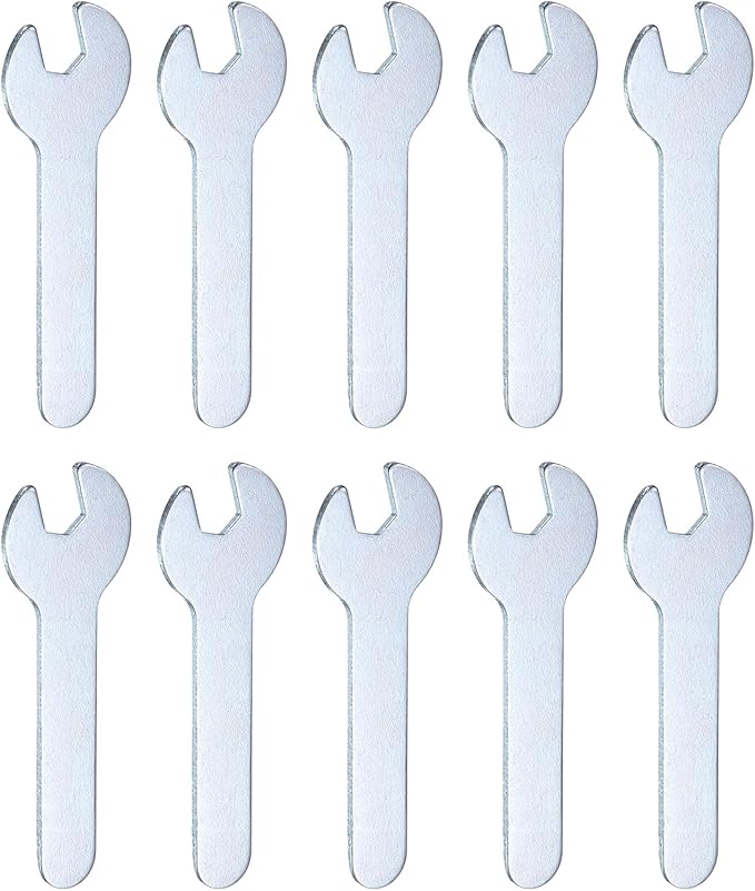 HARFINGTON 10pcs Small Wrench 7x66x1.5mm Metric U-Shaped Single Open Ended Spanner Super Thin Flat Head Galvanizing Wrench for Automotive Repair Furniture Assembly
