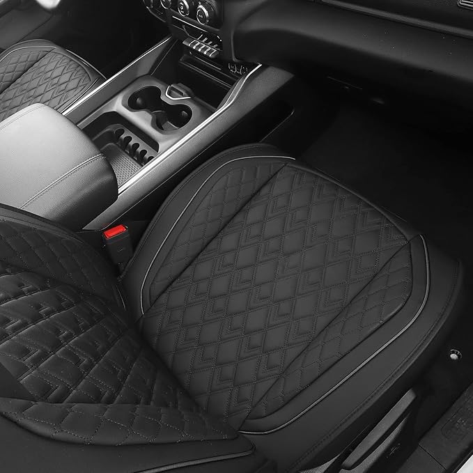 JOJOBAY Car Seat Covers for Dodge Ram 2 Pcs Front,Fit Ram 2009-2025 1500/2500/3500 Pick-up Truck,Crew,Regular,Quad,Mega Cab,Waterproof Leather Automotive Seat Covers 2 PCS Front,Black