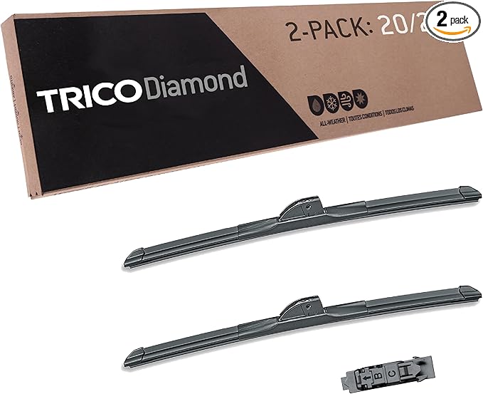 TRICO Diamond 20" + 20" Premium Automotive Replacement Windshield Wiper Blades (Set of 2), Passenger and Driver Side All-Weather Beam Wiper Blades for Select Vehicle Models