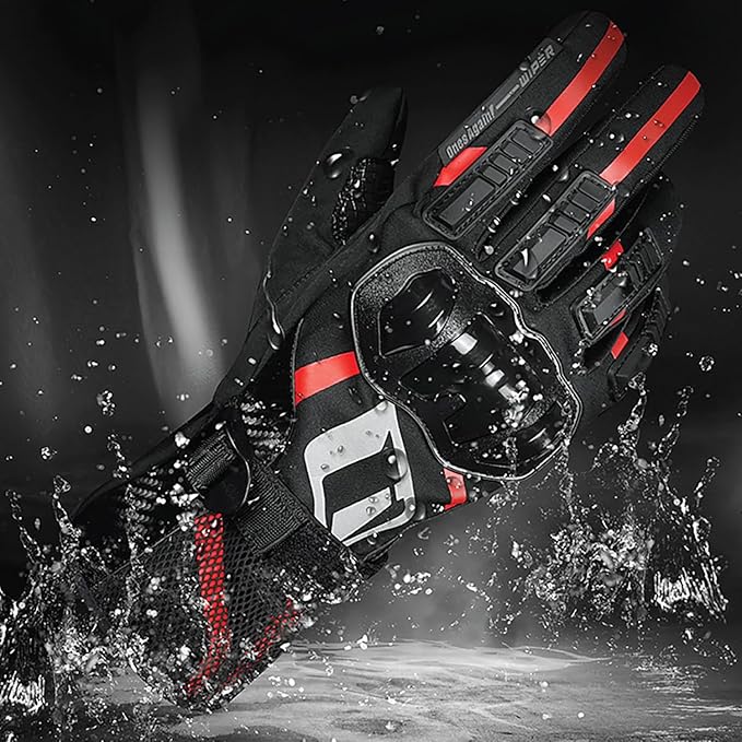 Motorcycle Gloves, Waterproof, Touch Screen, Men's Winter Gloves, ATV, UTV, Snowmobile, Skiing, Riding