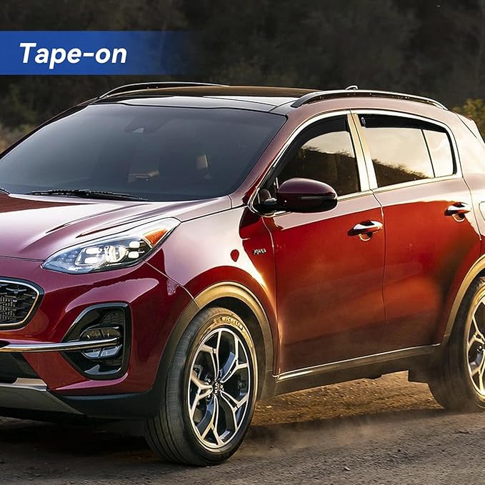 Window Visors Rain Guards for 2017 2018 2019 2020 2021 2022 Kia Sportage, Out-Channel Window Vent Wind Deflectors Visors Shades for 17-22 Sportage