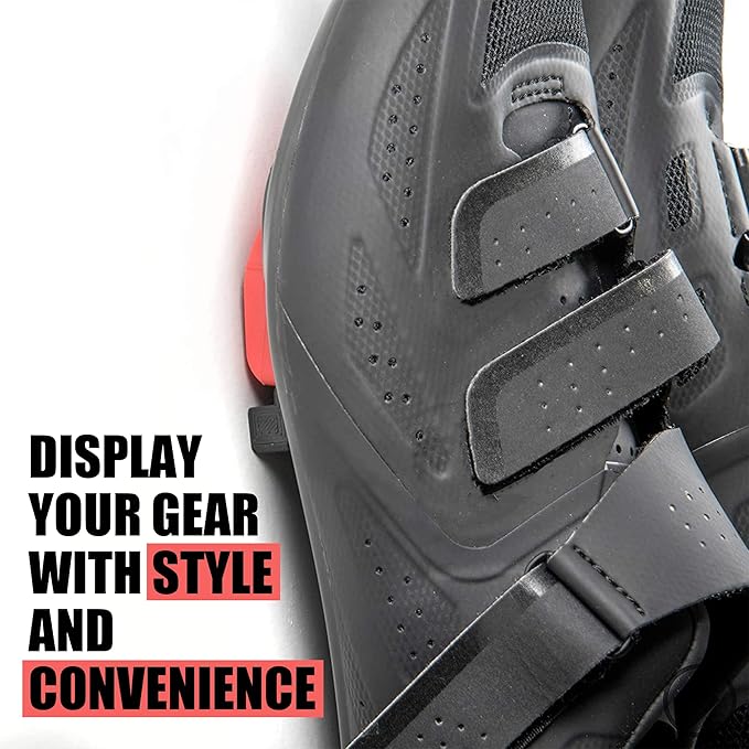 Spartan Mounts Compatible with Peloton and Delta Spin Bike Shoes | Workout Gear Bike Shoe Storage and Wall Display, Low Profile, Strong Vertical Storage Home Gym Basement Rack