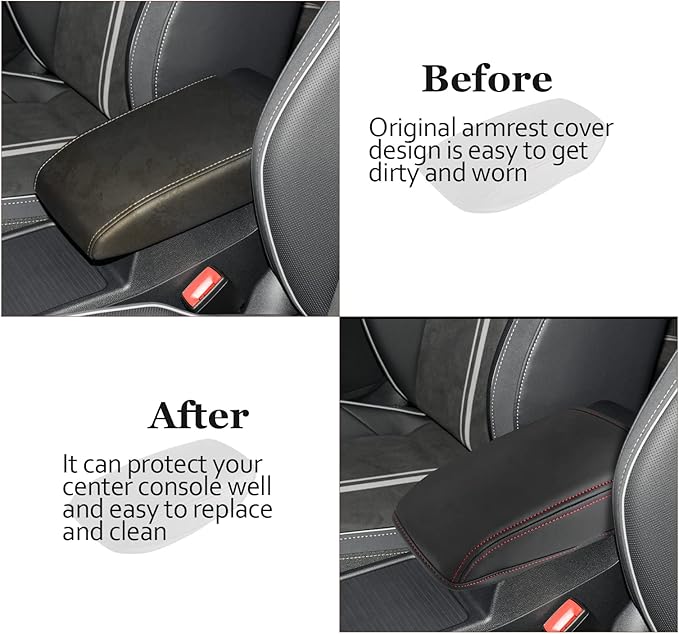SKTU for 2013-2019 Volkswagen VW Golf 7 MK7 MK7.5 Central Console Armrest Rest Pad 2019 Golf 7 MK7 MK7.5 Center Console Seat Box Cover Protector Automotive Car Center Console Soft Cushion