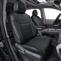 EKR Sienna Seat Covers for 2011-2020 Toyota Sienna L,LE,XLE,Limited,7 Seats,2nd Row Captain Seats W/NO Legrest,Waterproof Car Seat Cover Full Set,Car Seat Protectors- Three Row,Leather(Black)